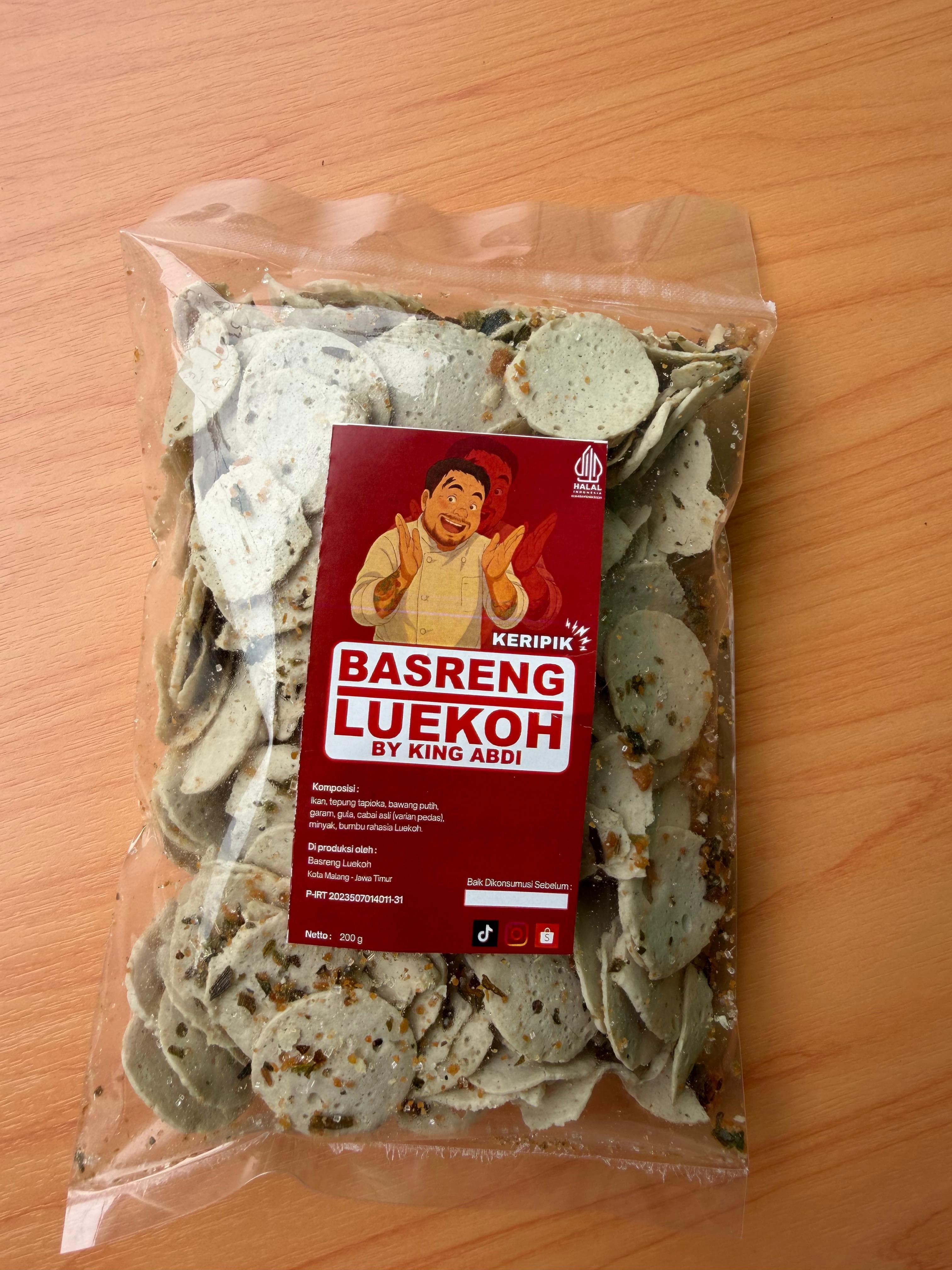 Kripik Basreng Koin Rasa Asin Bawang